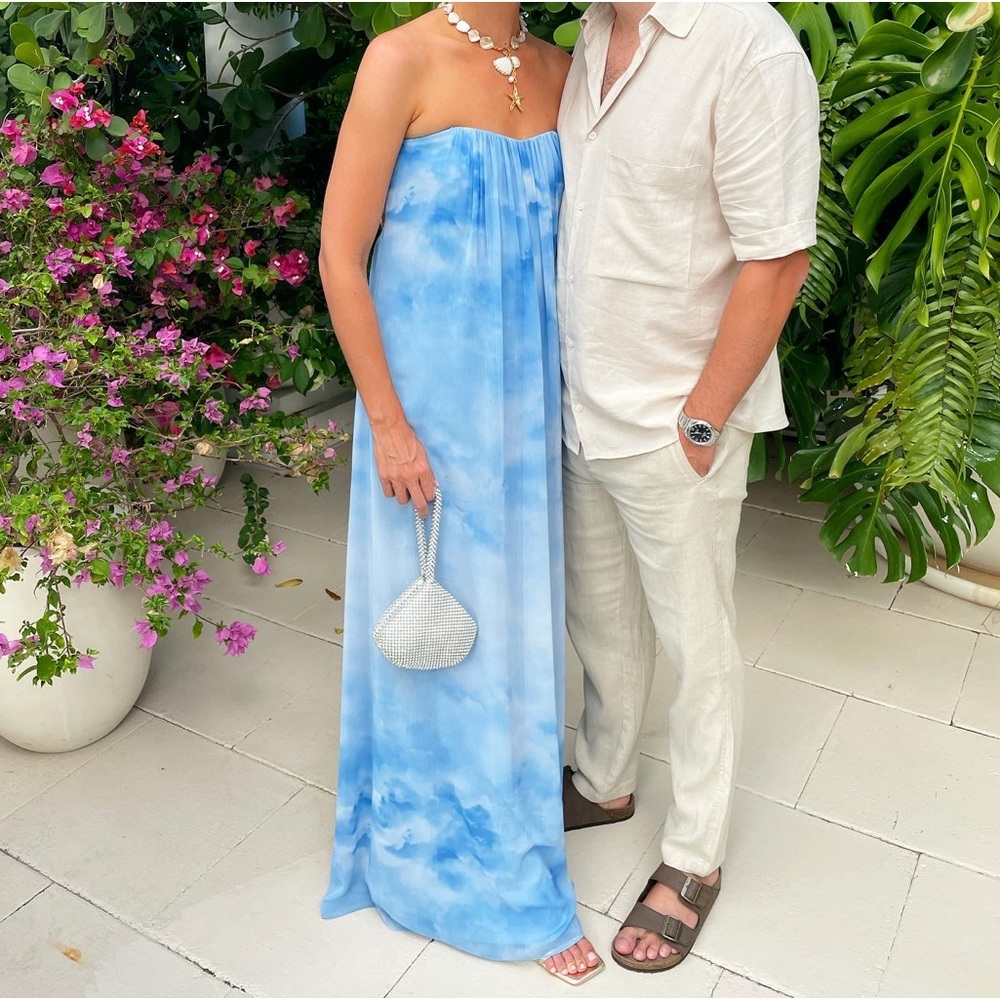 Alice & Olivia Strapless Blue Dress